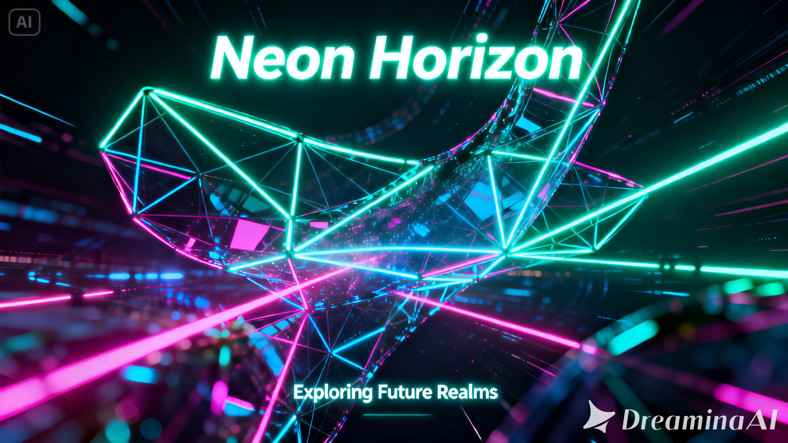 futuristic abstract poster design with glowing lines and futuristic shapes