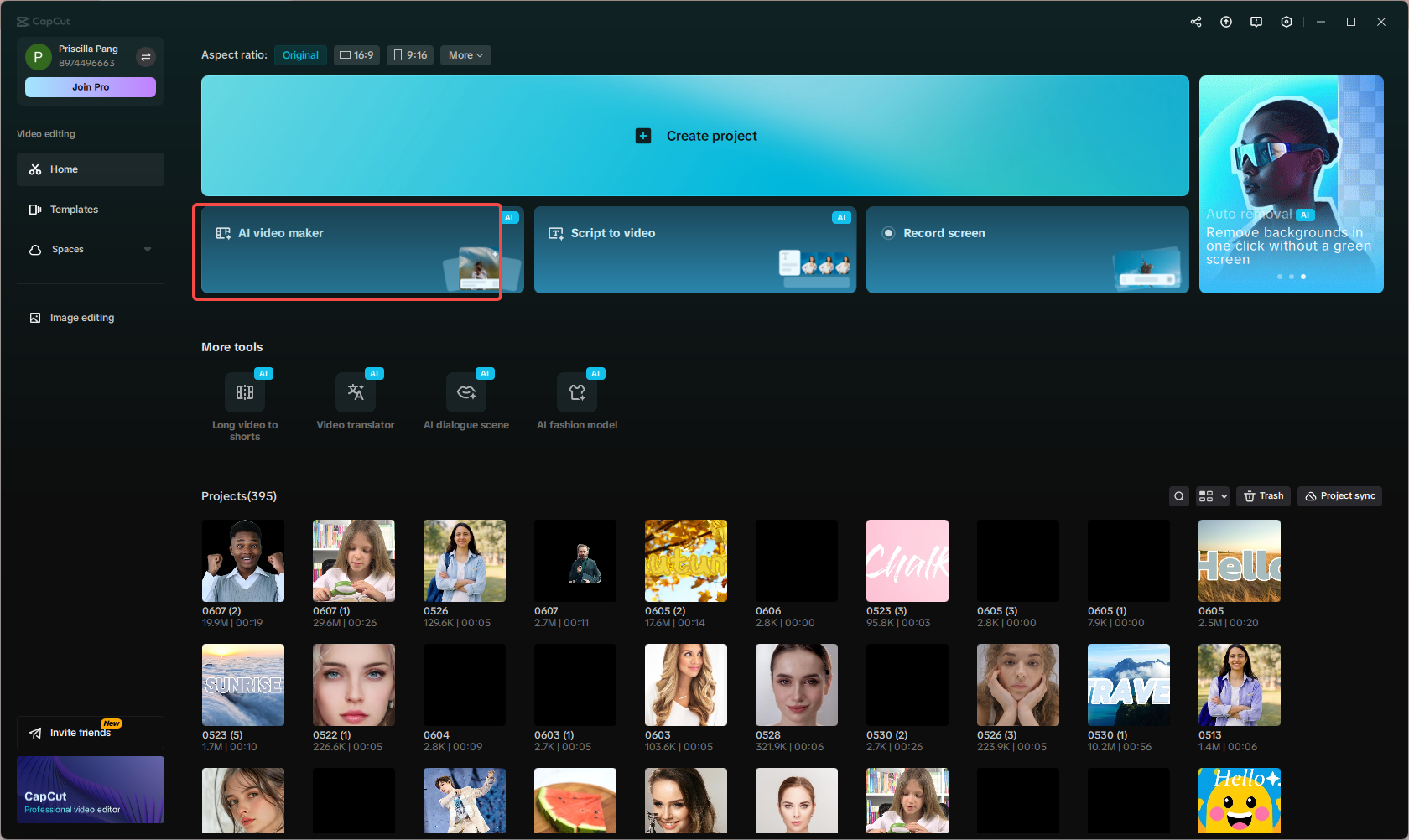 Selecione o IA criador de vídeo