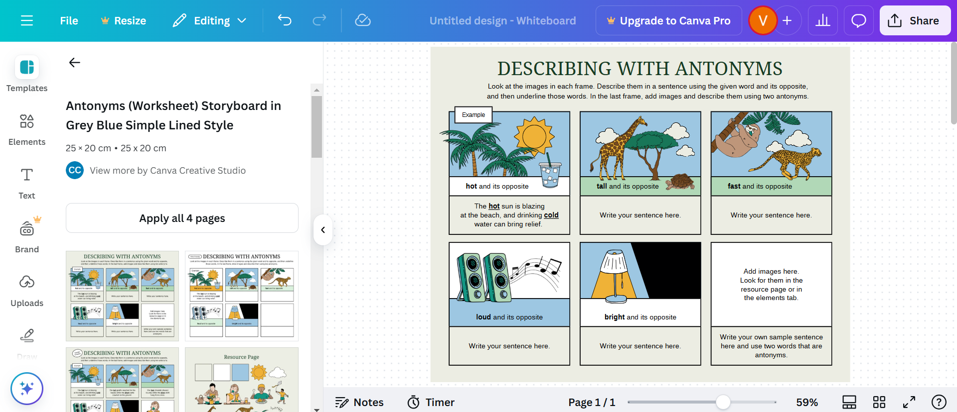 Pembuat storyboard online gratis Canva