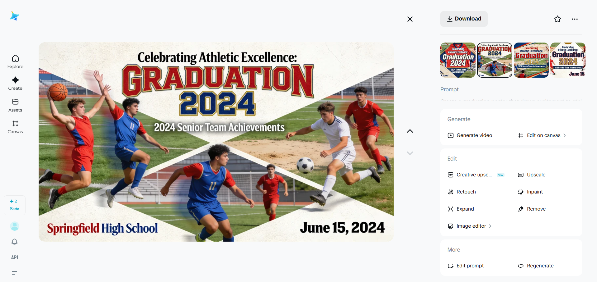 Un póster de graduación que atrae emoción al éxito atlético