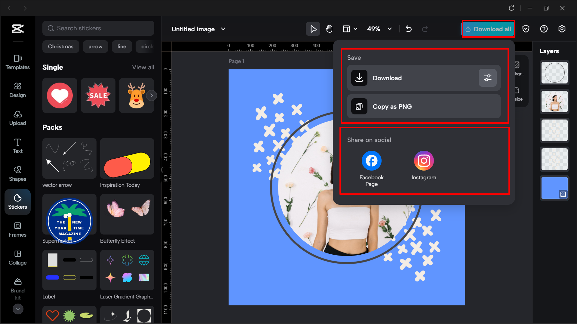 Profil resmi şablonunu dışa aktarma