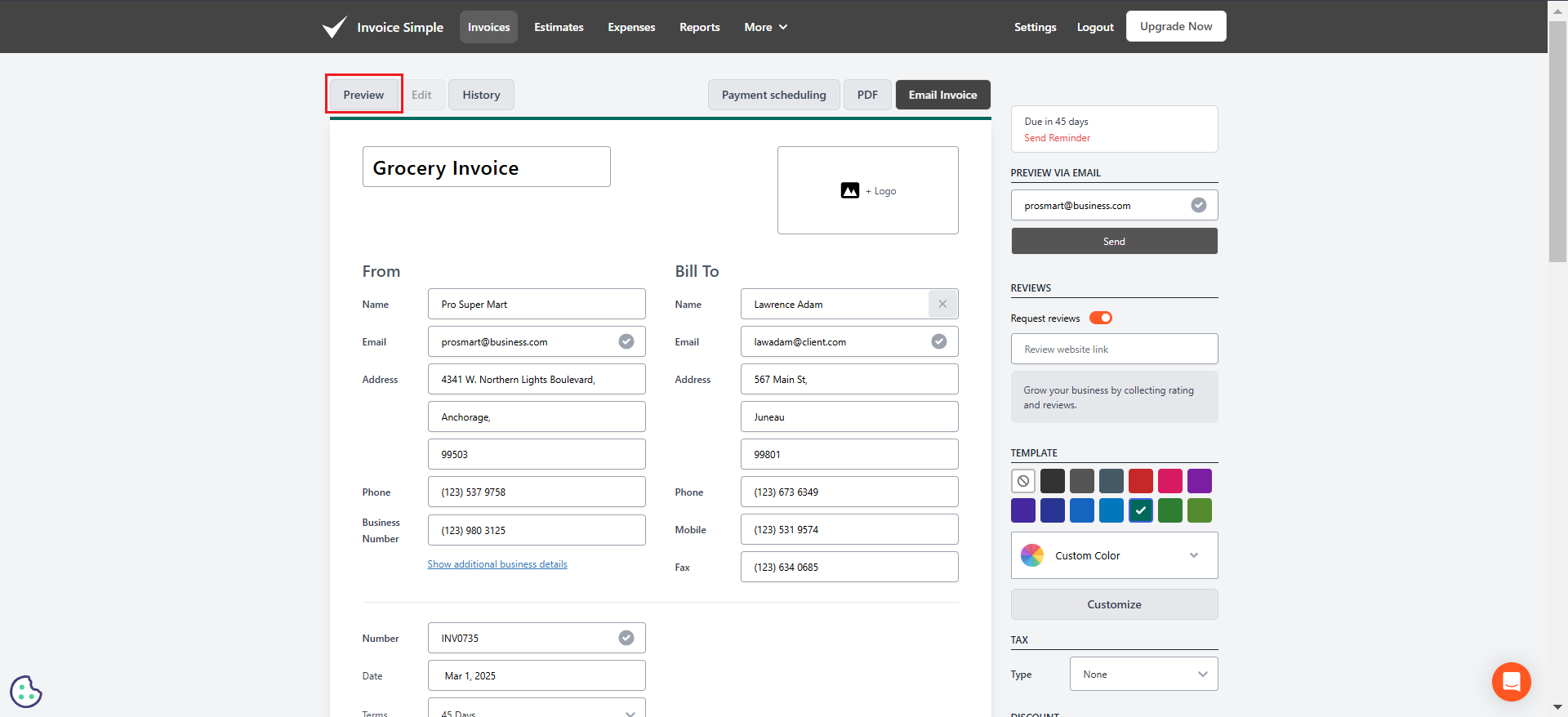 create invoices online