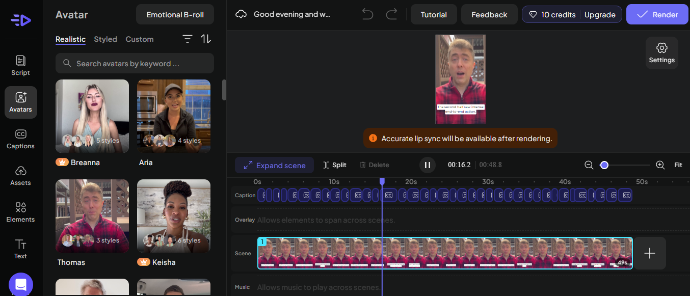 avatar gerado por IA falando