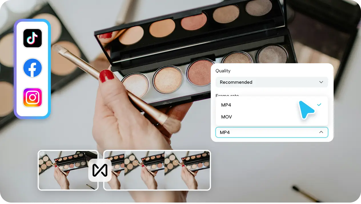 Editing and export options on Pippit