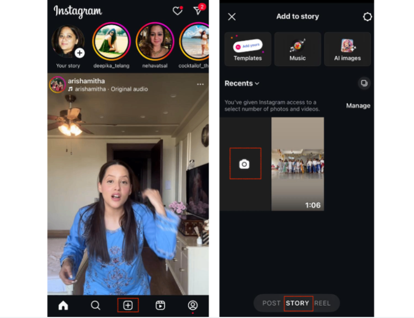 Add media files to Instagram