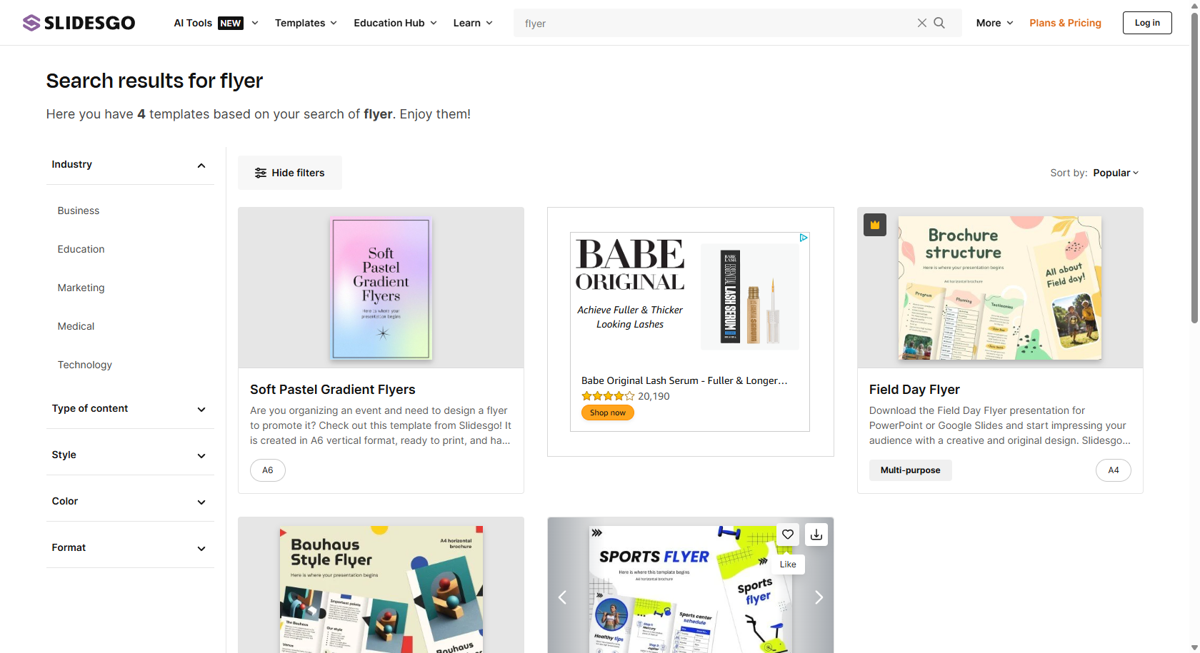 Slidesgo's flyer template