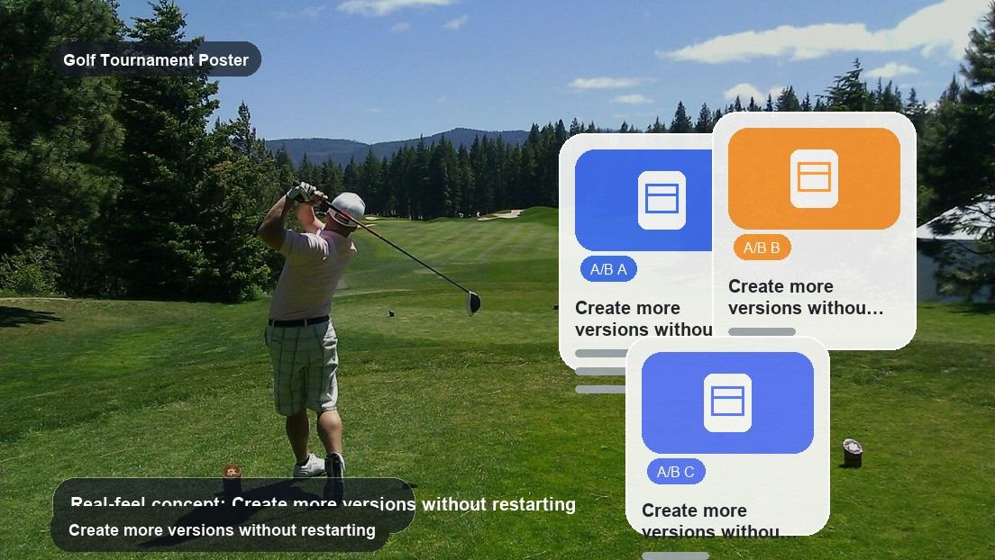 Golf Tournament Poster Maker realistic image for create more versions without restarting