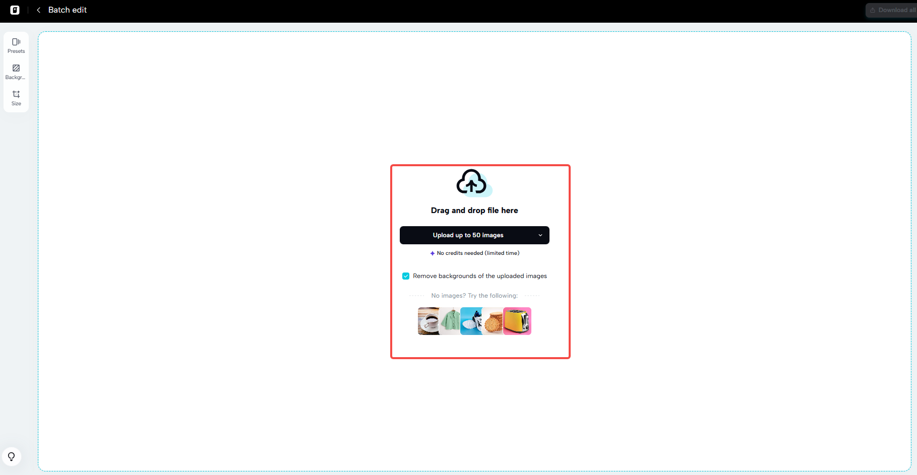 High-speed bulk resizing