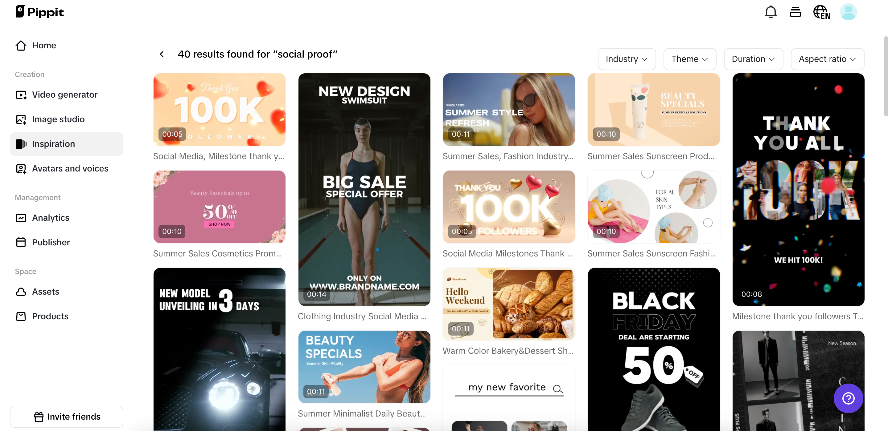 Customizable social proof templates