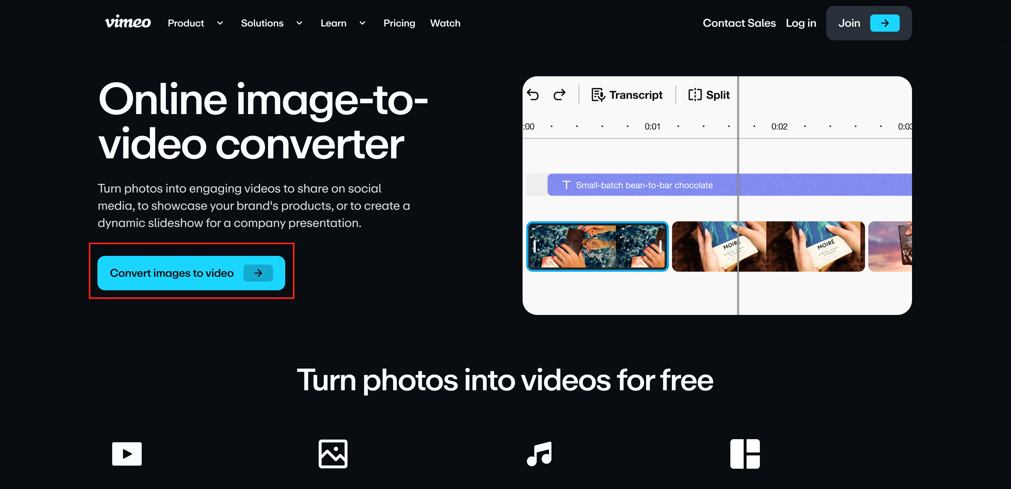 Vimeo animated painting homepage