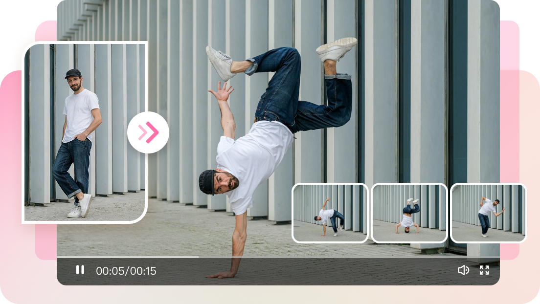 Foto suave para bailar en video secuenciación de IA con Dreamina