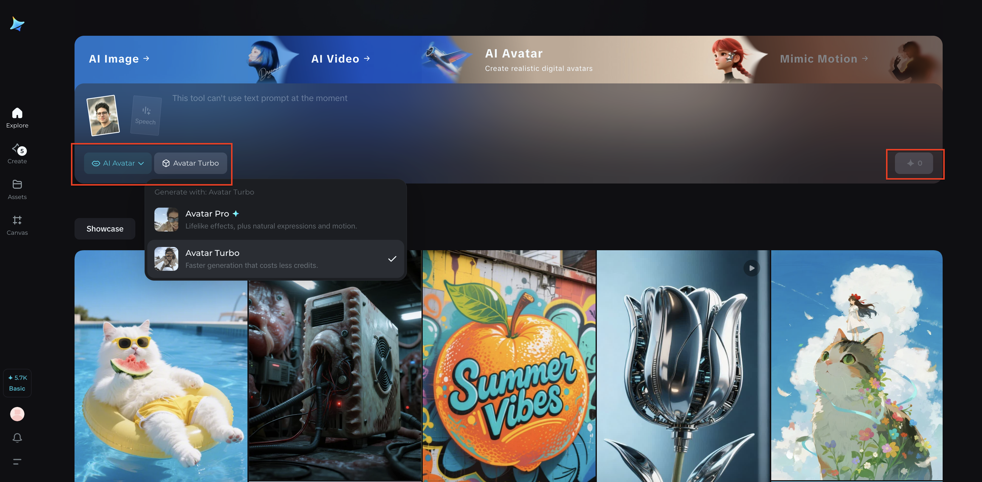 Elige el modelo y genera un avatar
