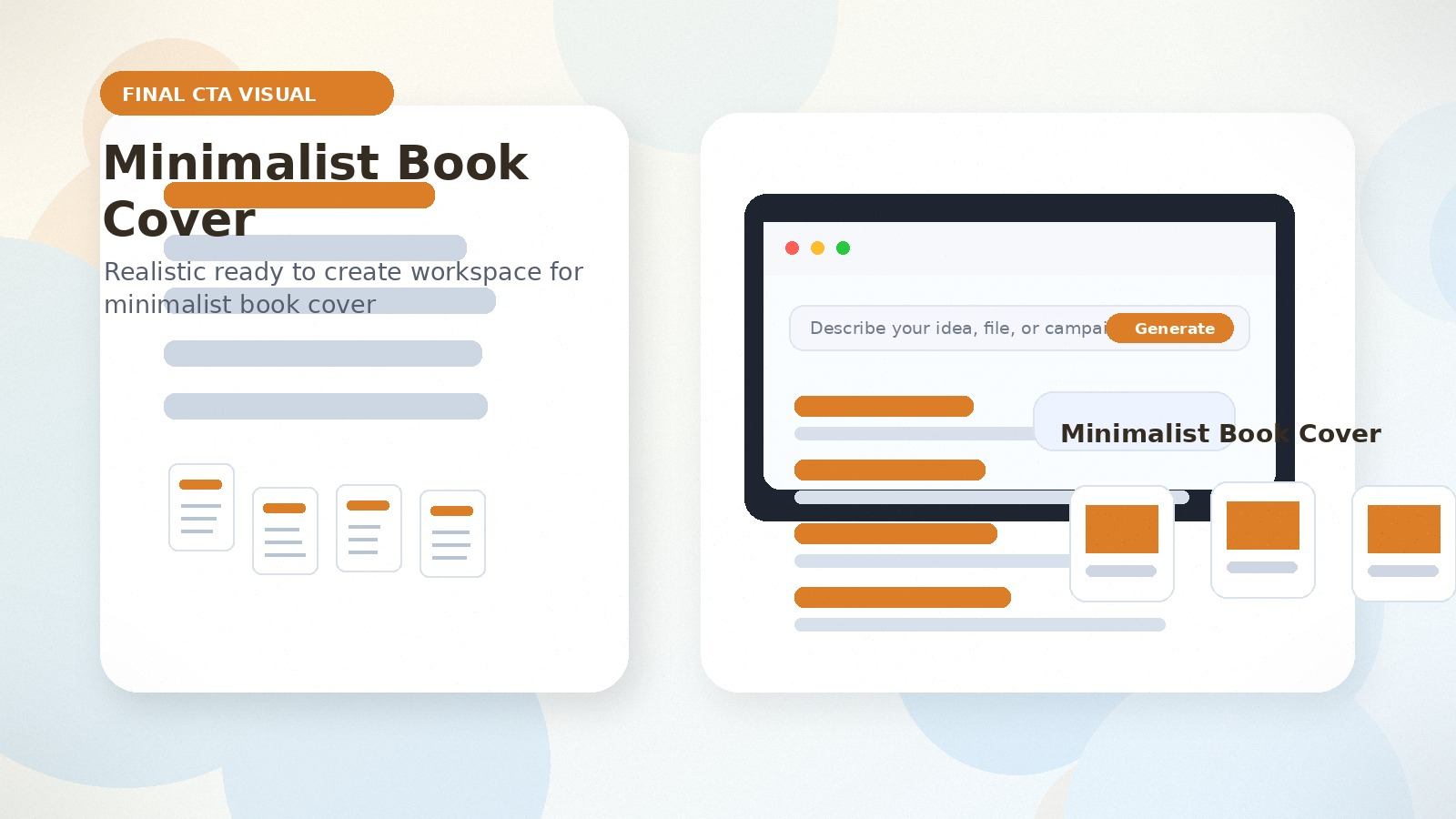 Minimalist Book Cover realistic final CTA visual visual for minimalist book cover