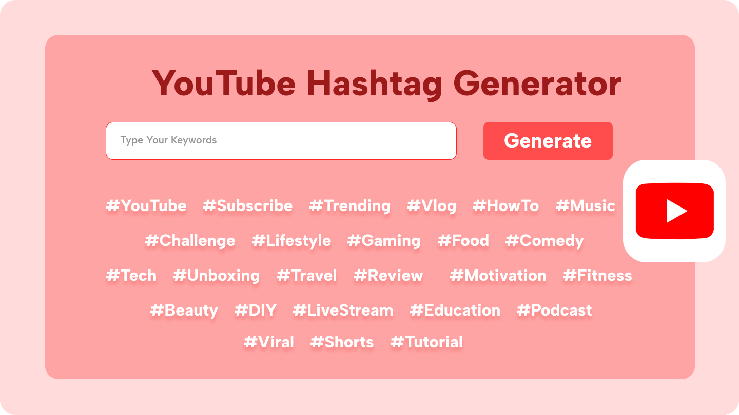 Generator hashtagów YouTube