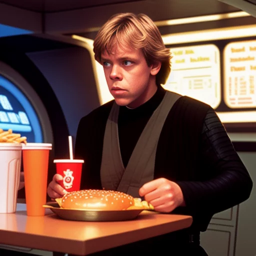 Luke Skywalker ordering a burger