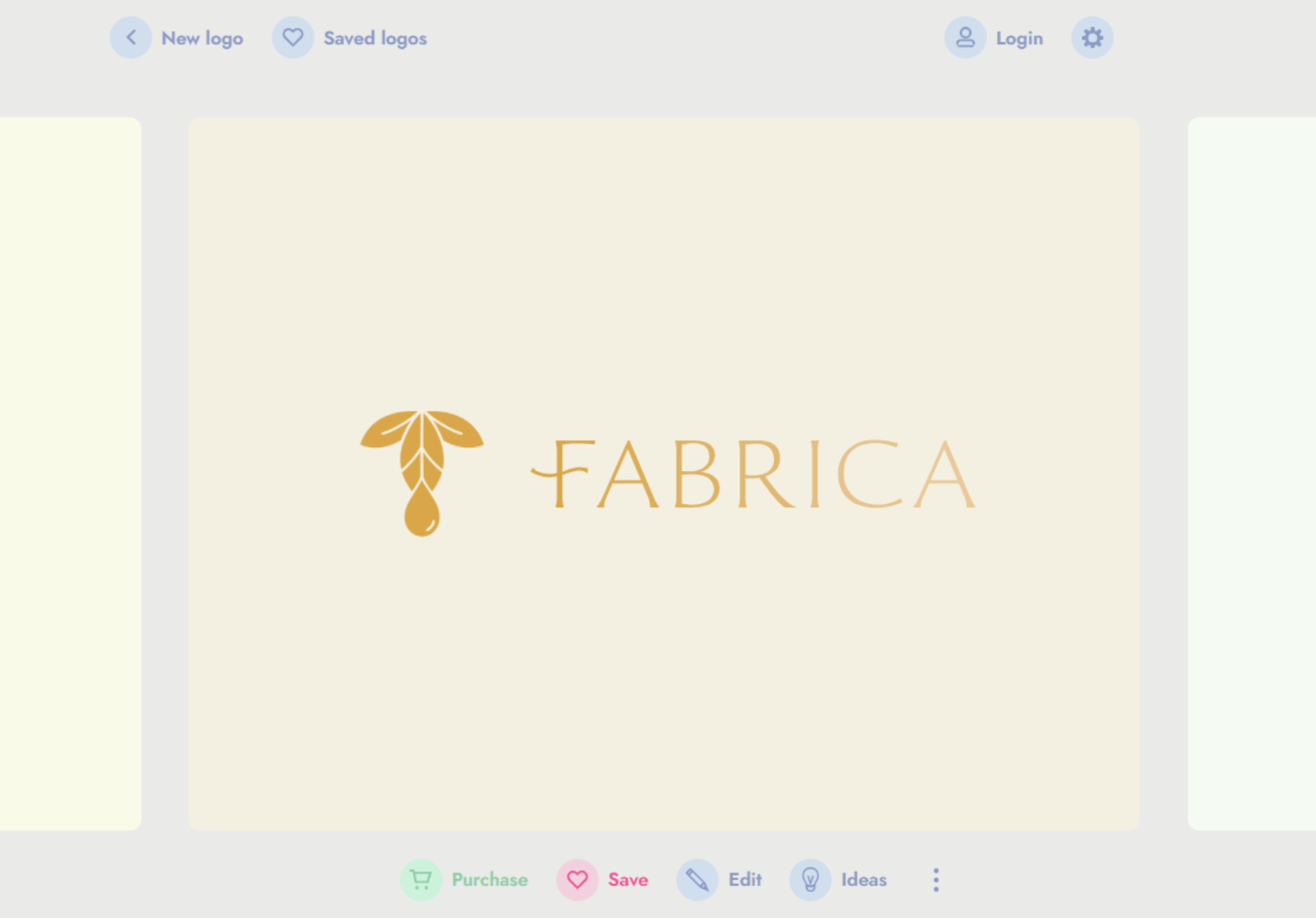 Interface of Brandmark - an ideal branding logo design maker