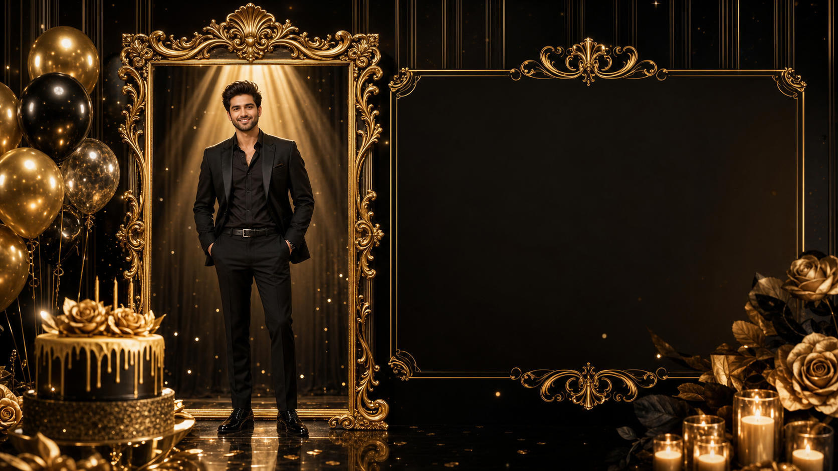 Luxury Frame Birthday Poster AI Photo prompt result 1