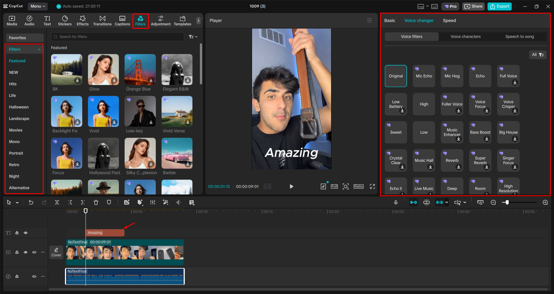 Using AI tools to edit videos for Instagram in the CapCut desktop video editor