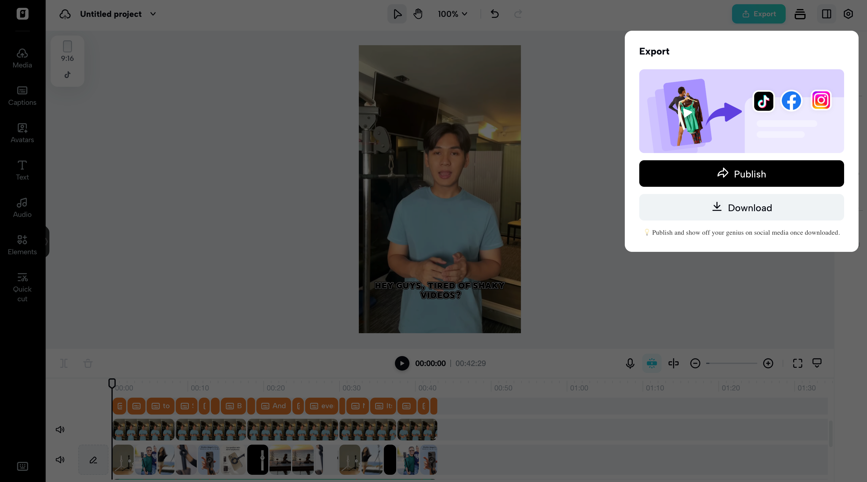Export and publish your video