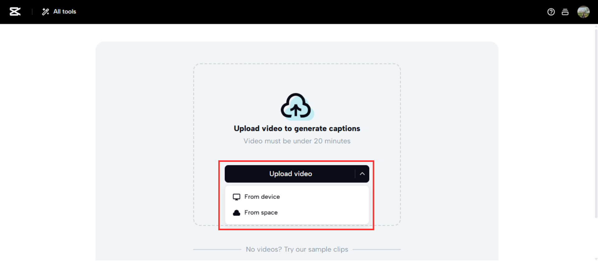 Upload your video