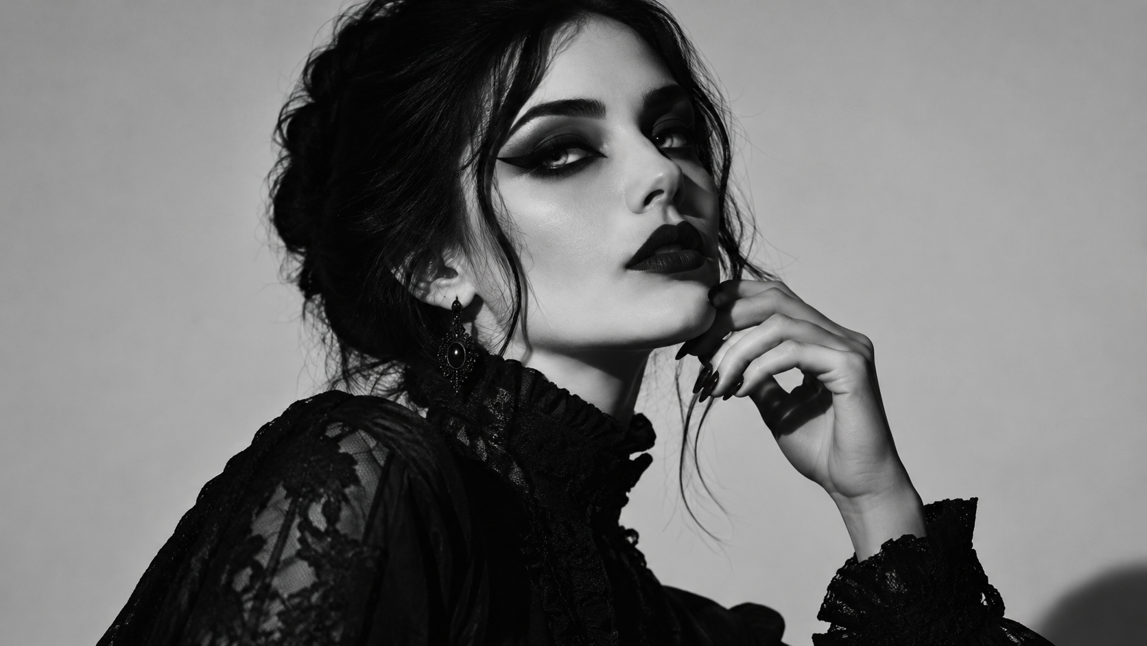 Graphic Monochrome Makeup example for goth makeup filter