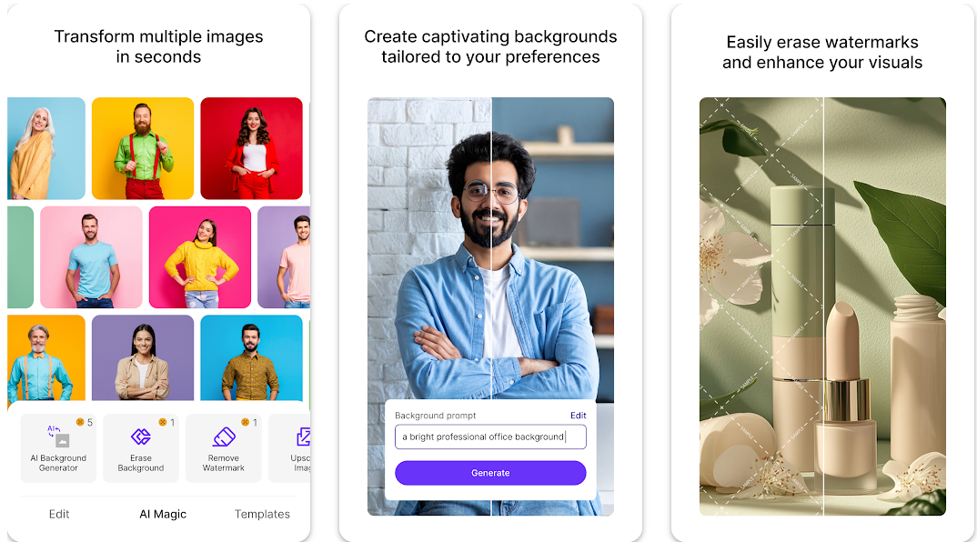 Interface of Pixelbin - the best AI to upscale images on mobile