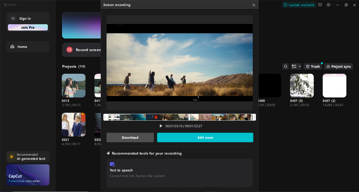 Record your screen - CapCut desktop video editor