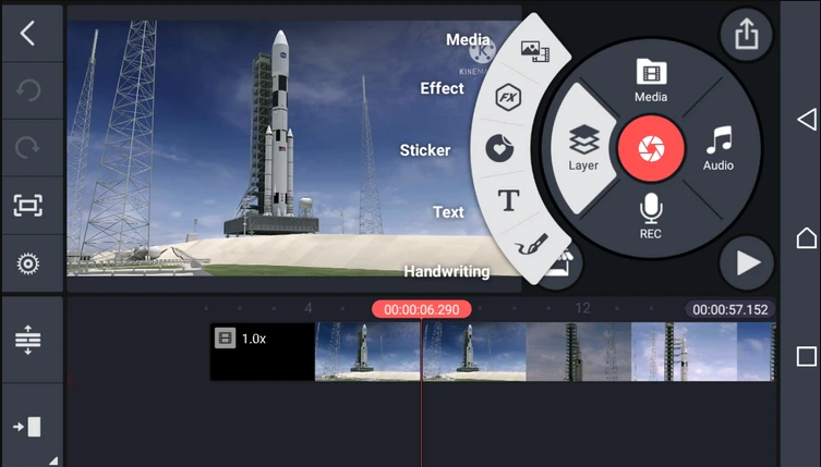 Exporting the video in Kinemaster