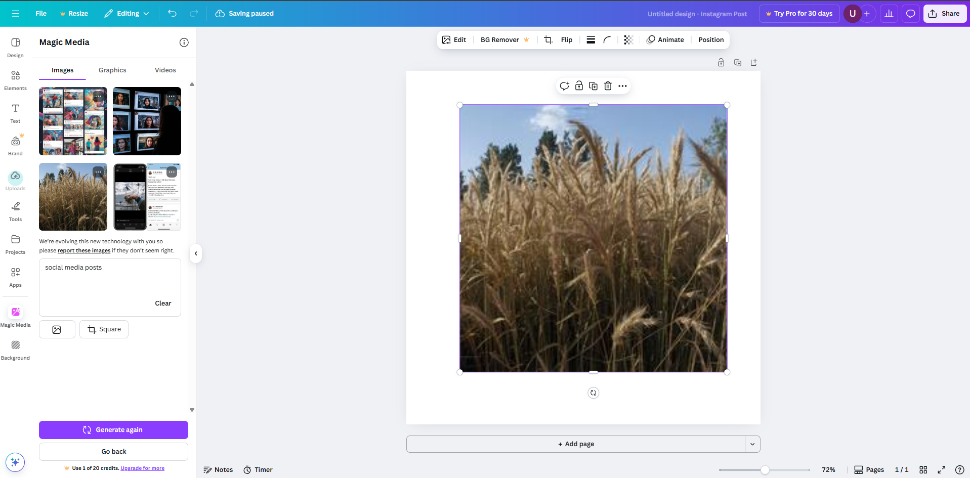 Створення публікацій у соціальних мережах у Canva