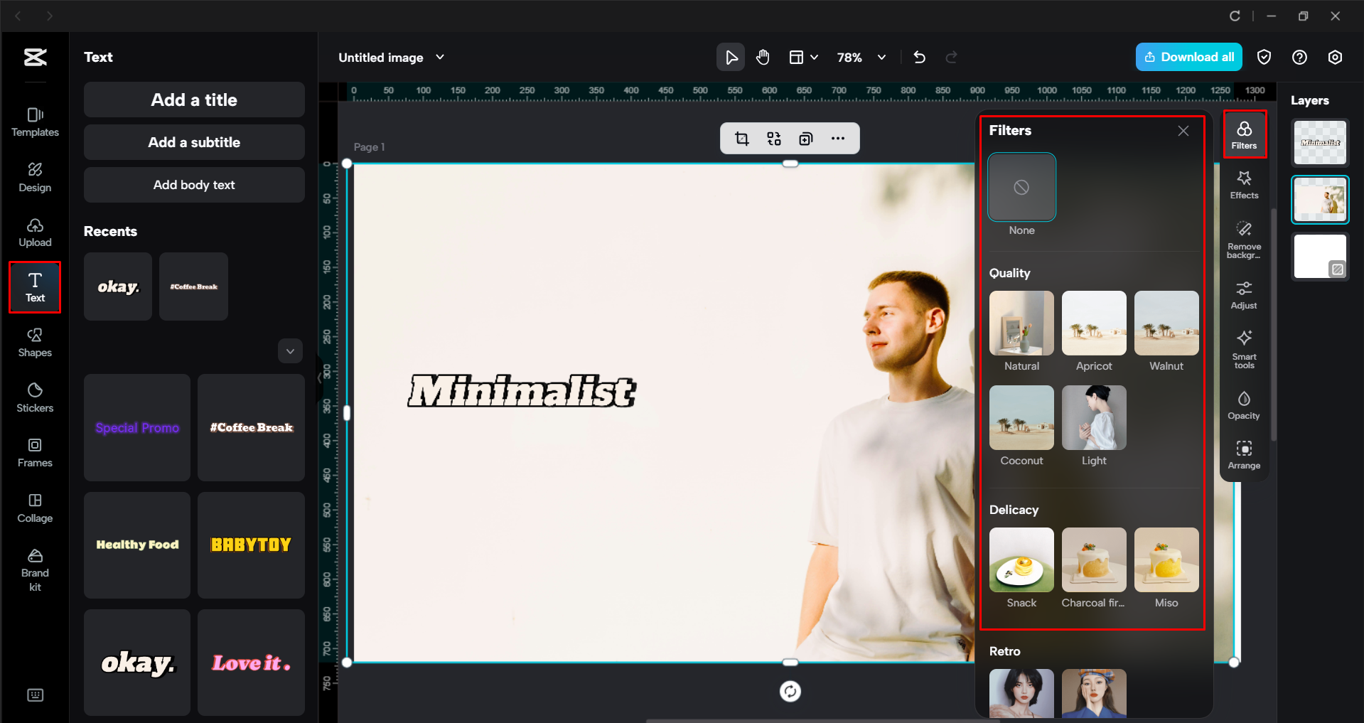 Migliorare l'immagine con strumenti AI nell' CapCut editor video desktop