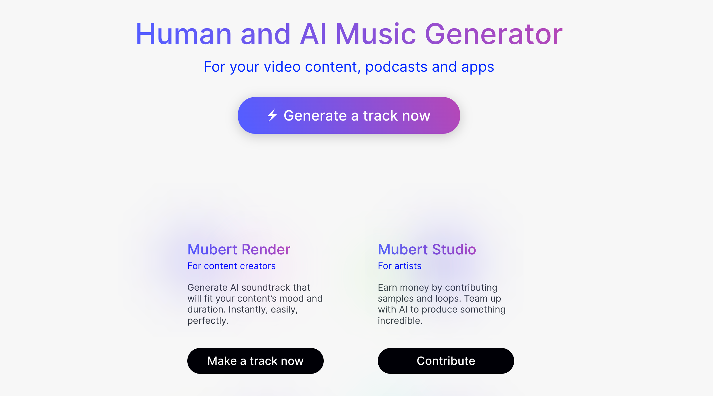 Mubert's AI Music Generator
