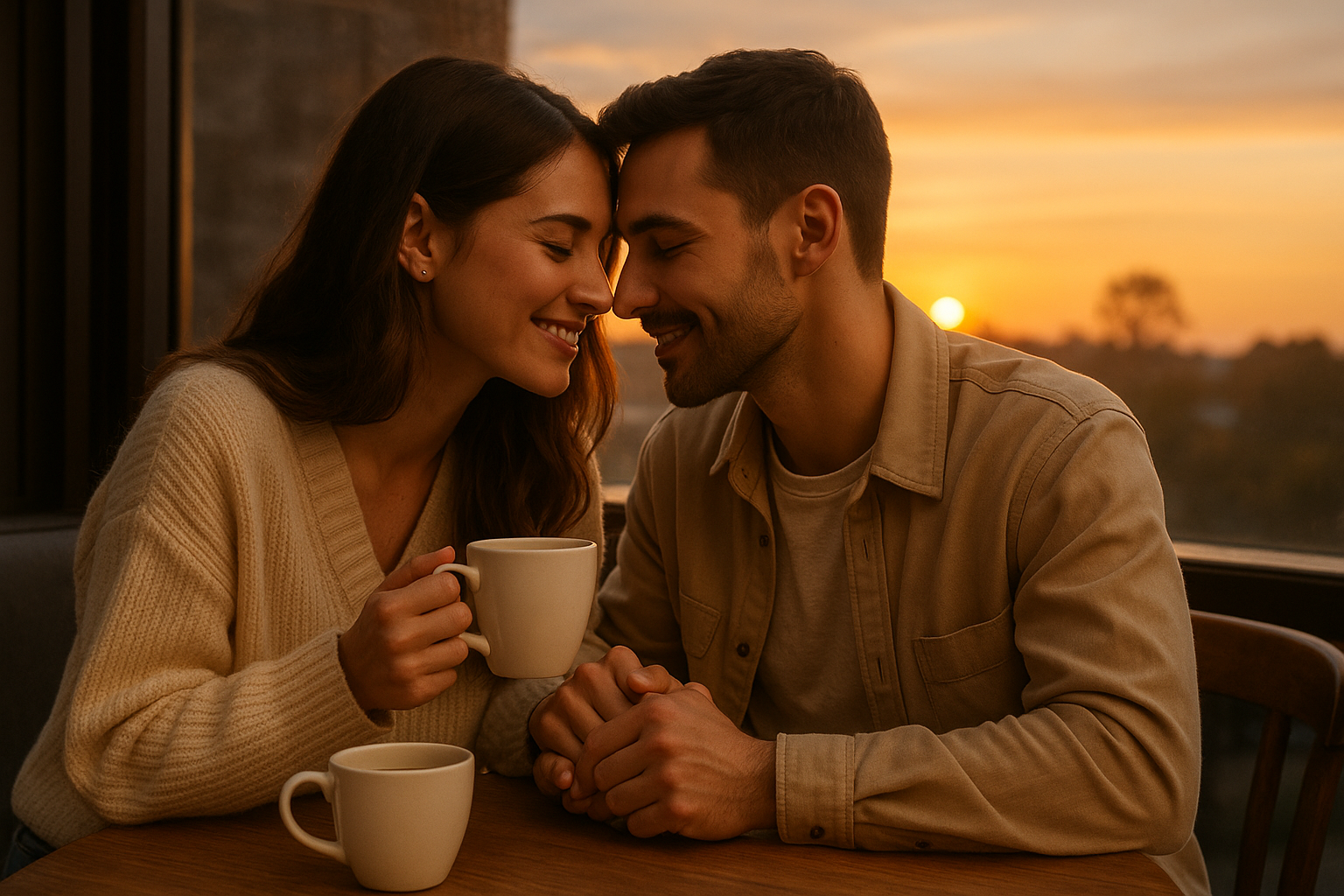 Couple photos of having coffee on a quiet morning