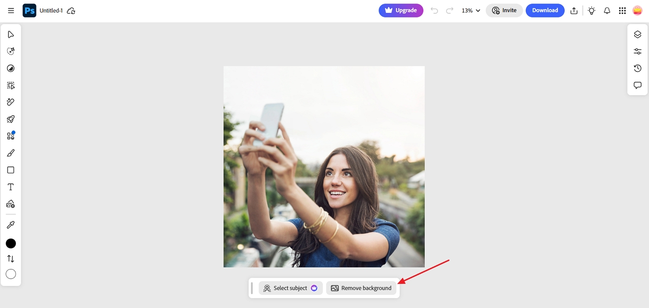 choose remove background in photoshop