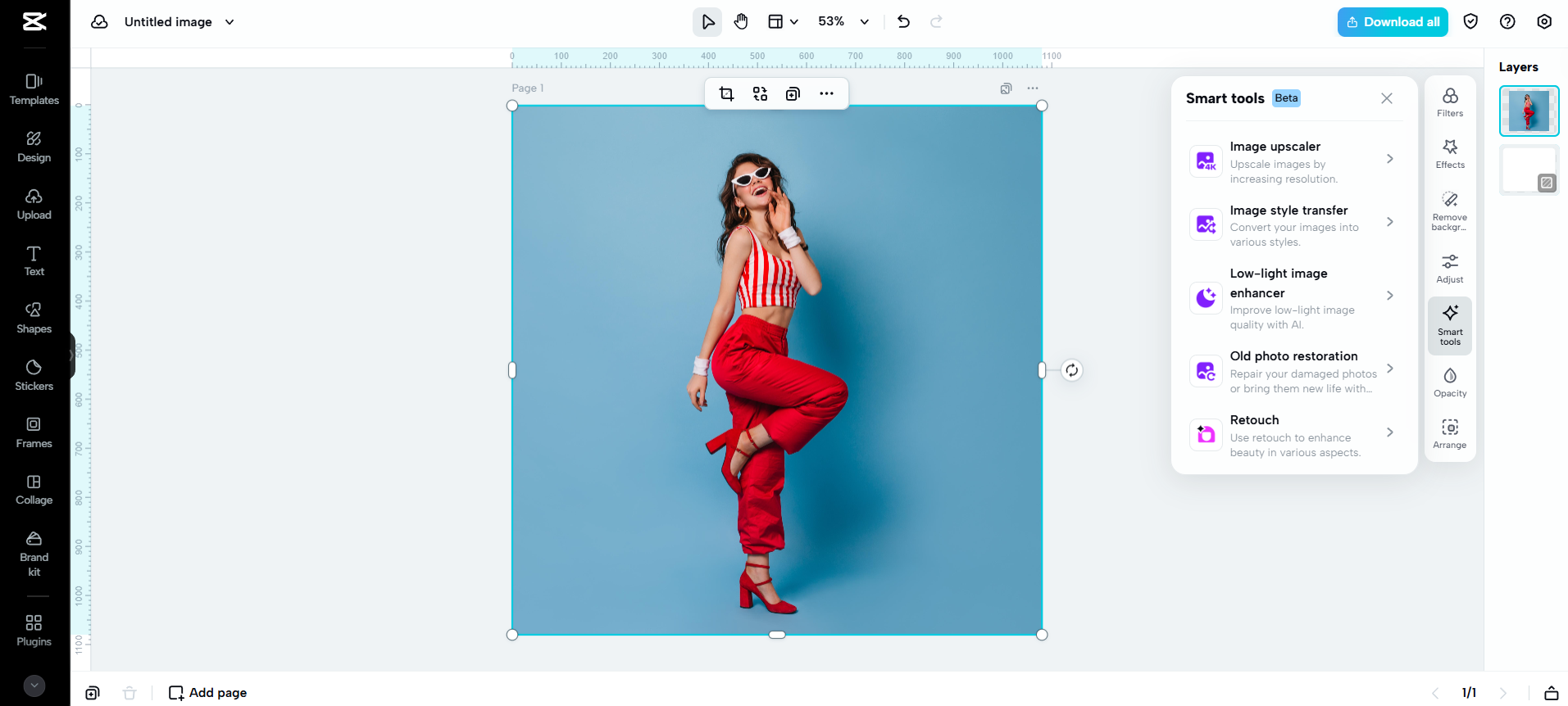 A interface do CapCut Web