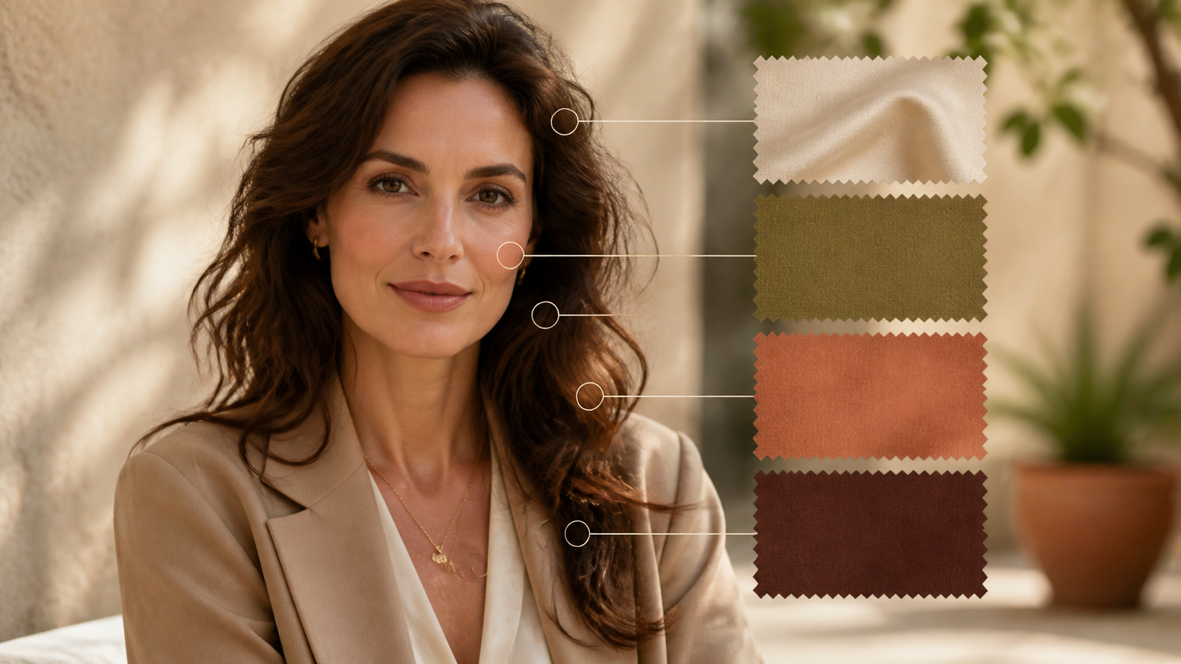 Seasonal Color Analysis AI prompt example 2 - Seasonal Color Analysis AI product or lifestyle scene