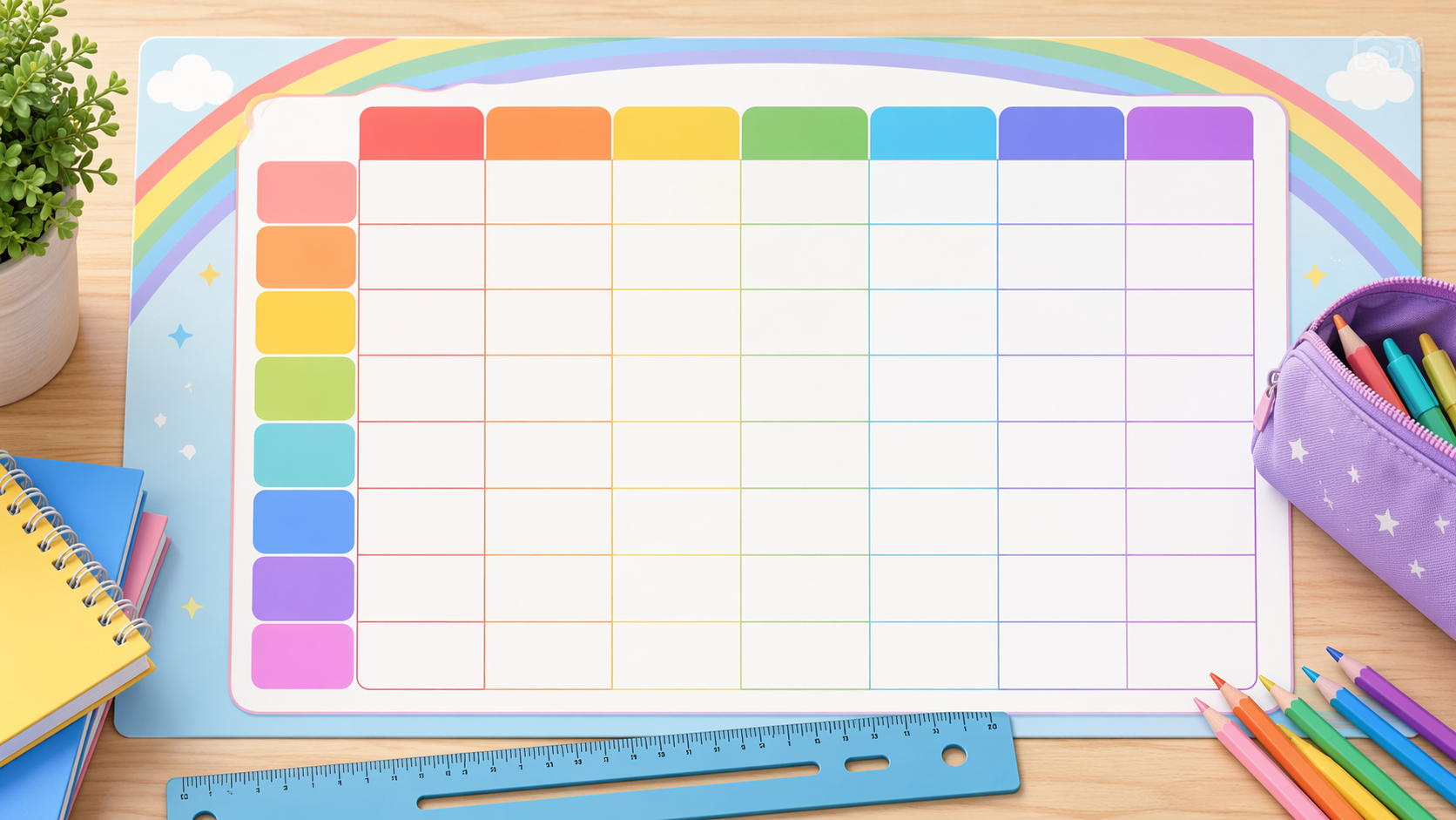Plantilla de dreamina jadwal pelajaran, ejemplo 3: Horario lindo del aula