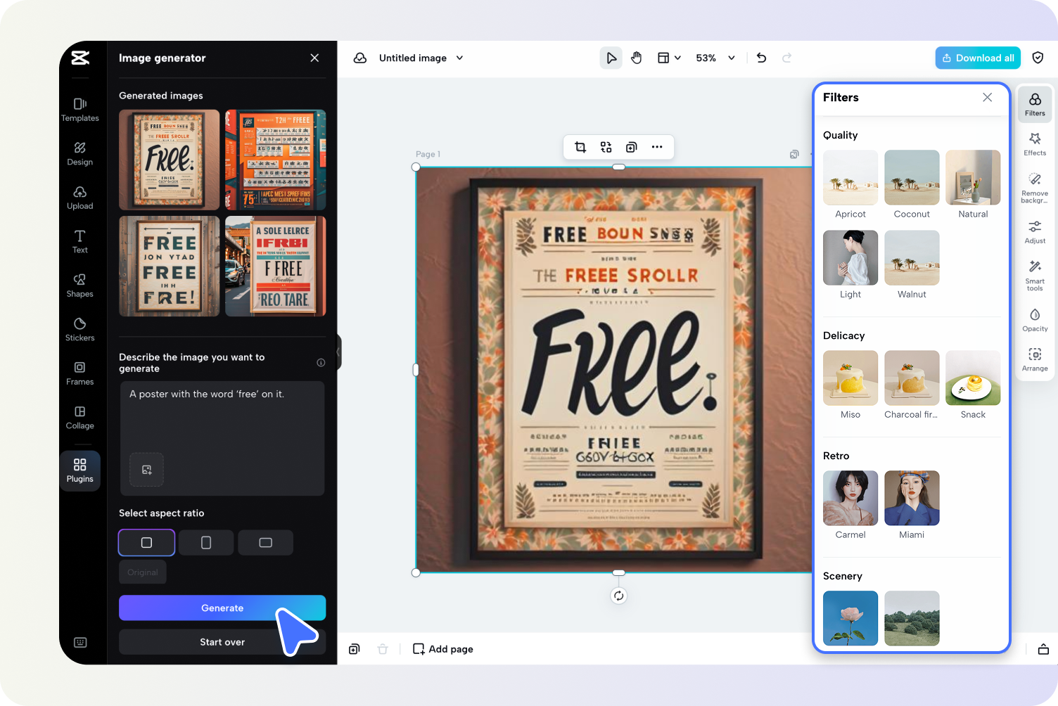 テキストをカスタマイズしてポスターをデザインする