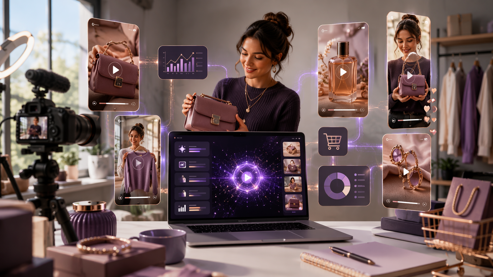 Shopify AI Video Ads premium AI social video workflow visual for Pippit creators