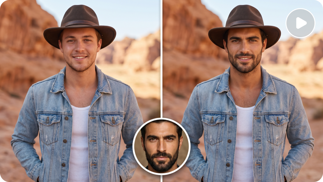 Place any face onto any image instantly with image-to-image