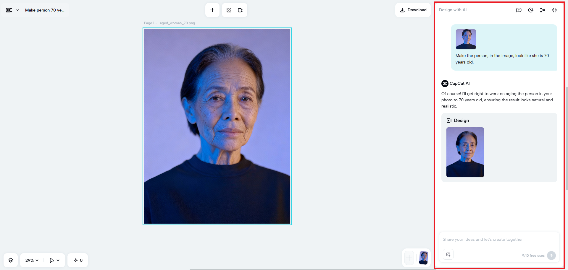 Yapay zeka tarafından oluşturulan fotoğrafınızı düzenleyin.