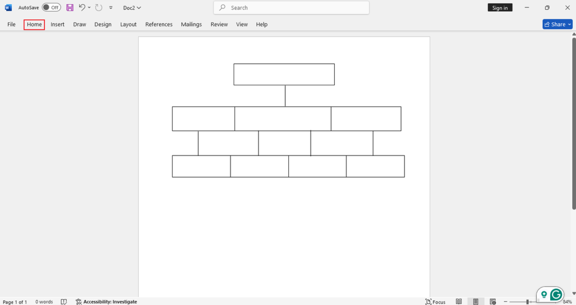 how to make an organogram in word