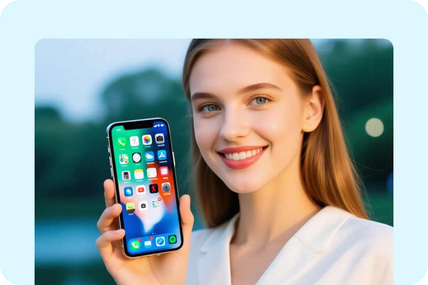  AI hand holding tech gadgets naturally