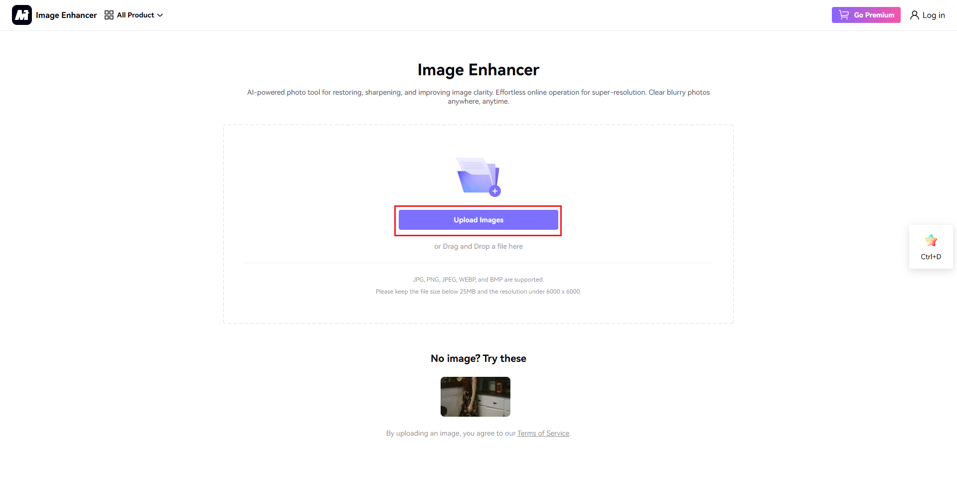 Afbeelding importeren naar Media.io