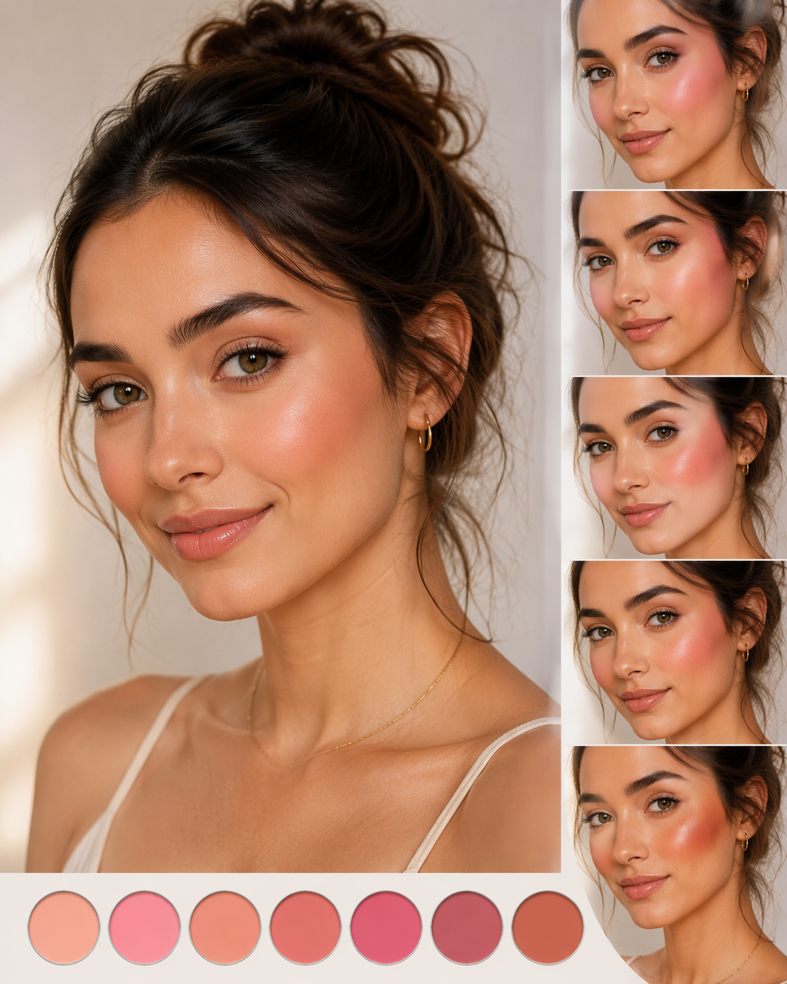 Dreamina virtuelles Rouge anprobieren Beispiel 2: Peach Blush Beauty Look