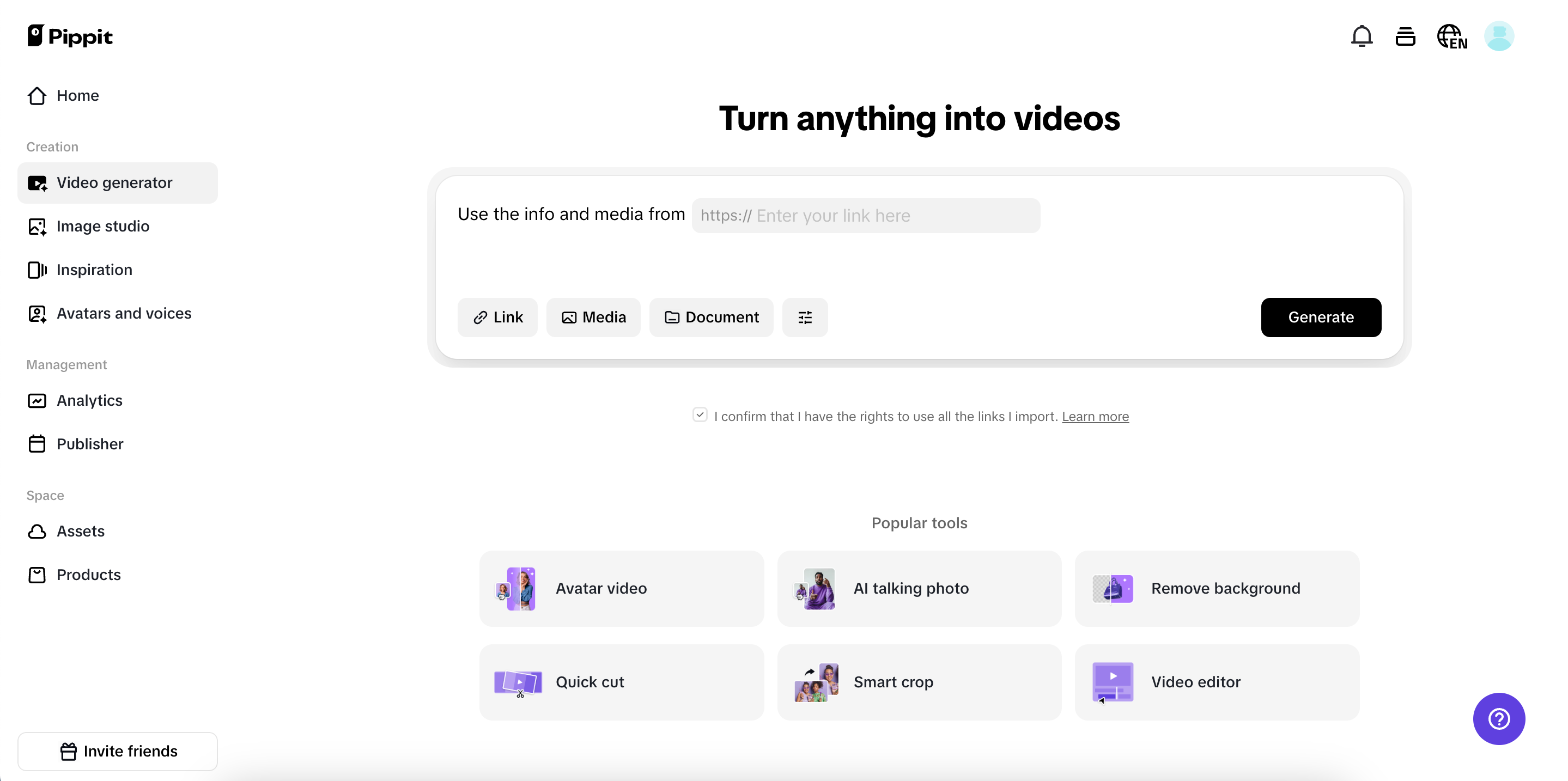 Start with links or media