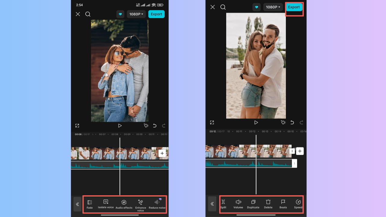 Export and share