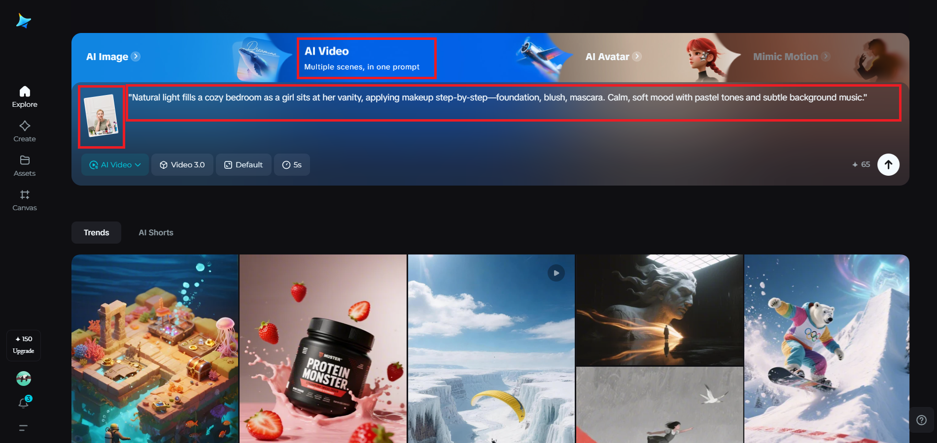 Write a prompt and add a reference image