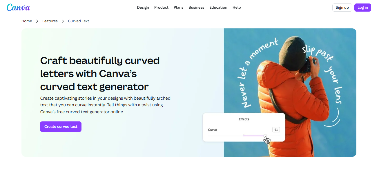 Generator font melengkung canva