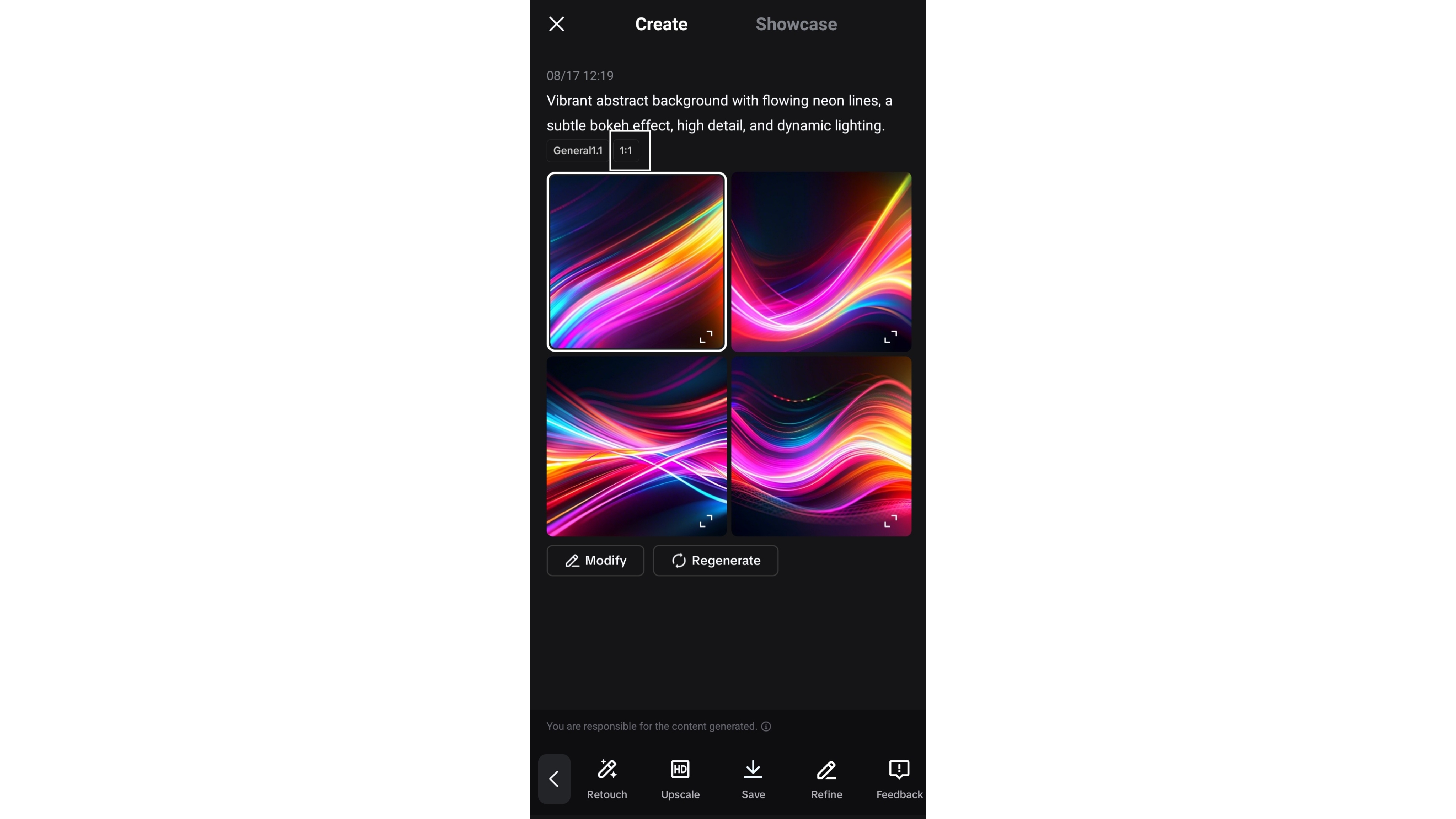 App gratuita di generazione immagini AI — Sfondo per post Instagram