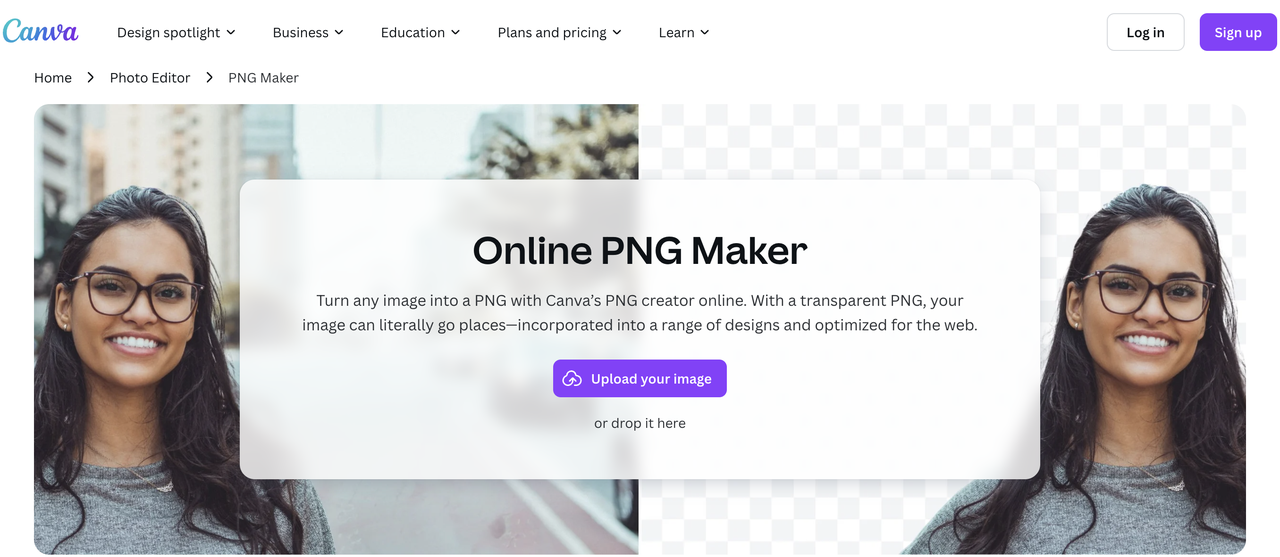 Canva เครื่องมือสร้าง PNG โปร่งใสออนไลน์